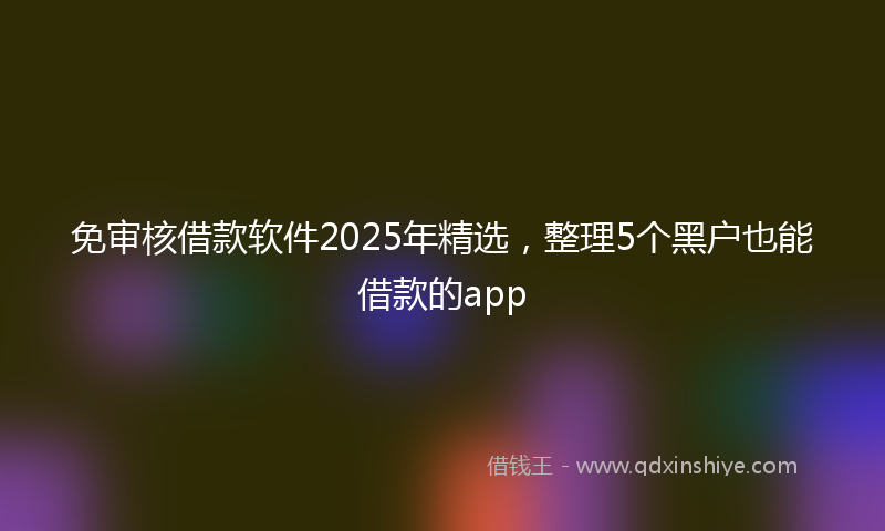 免审核借款软件2025年精选，整理5个黑户也能借款的app