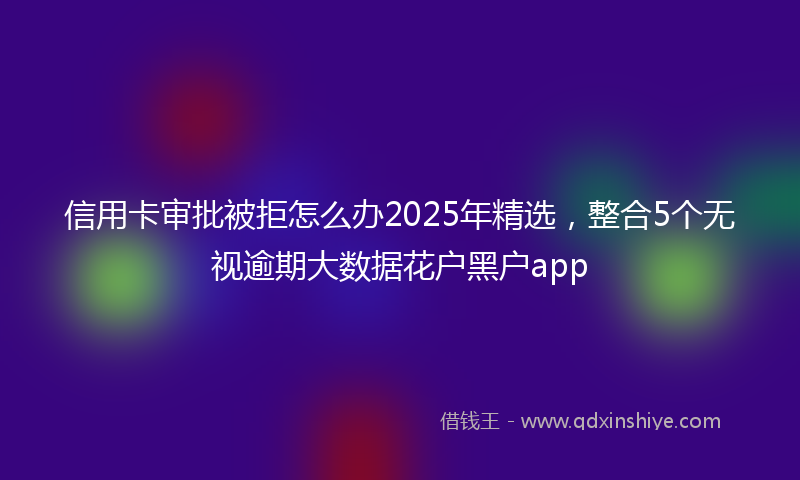 信用卡审批被拒怎么办2025年精选，整合5个无视逾期大数据花户黑户app