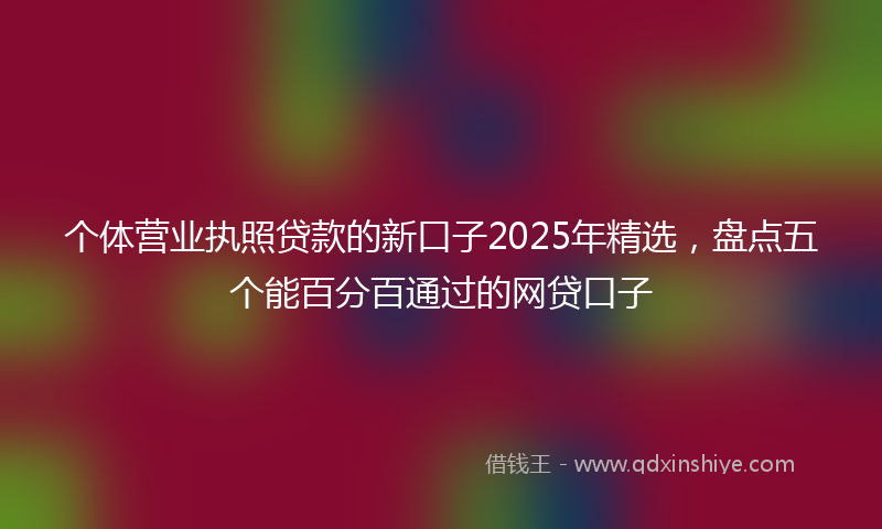 个体营业执照贷款的新口子2025年精选，盘点五个能百分百通过的网贷口子