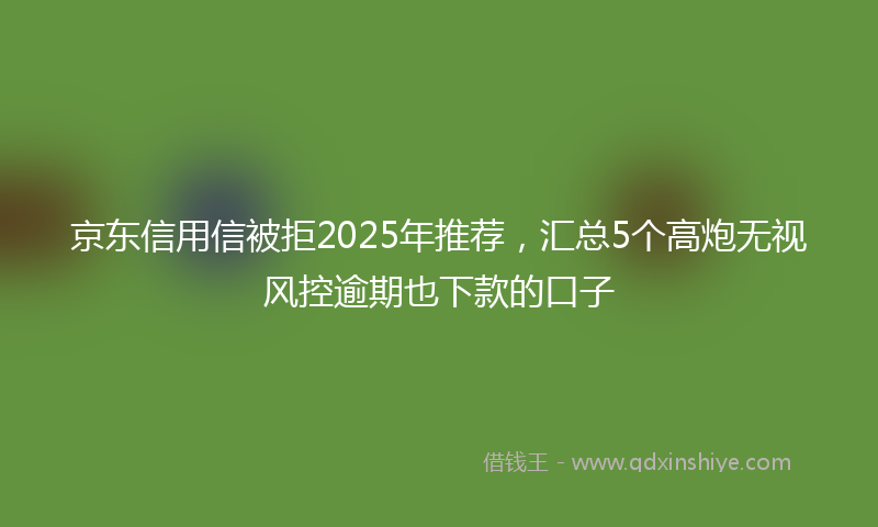 京东信用信被拒2025年推荐,汇总5个高炮无视风控逾期也下款的口子