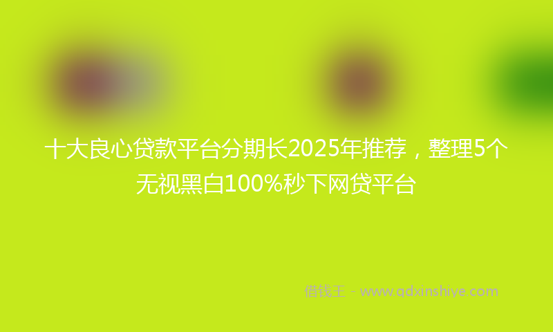 十大良心贷款平台分期长2025年推荐，整理5个无视黑白100%秒下网贷平台
