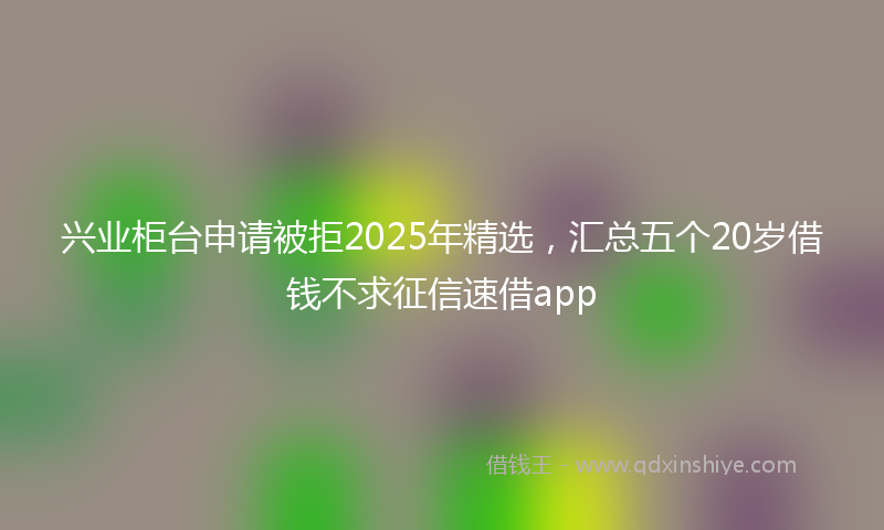 兴业柜台申请被拒2025年精选，汇总五个20岁借钱不求征信速借app