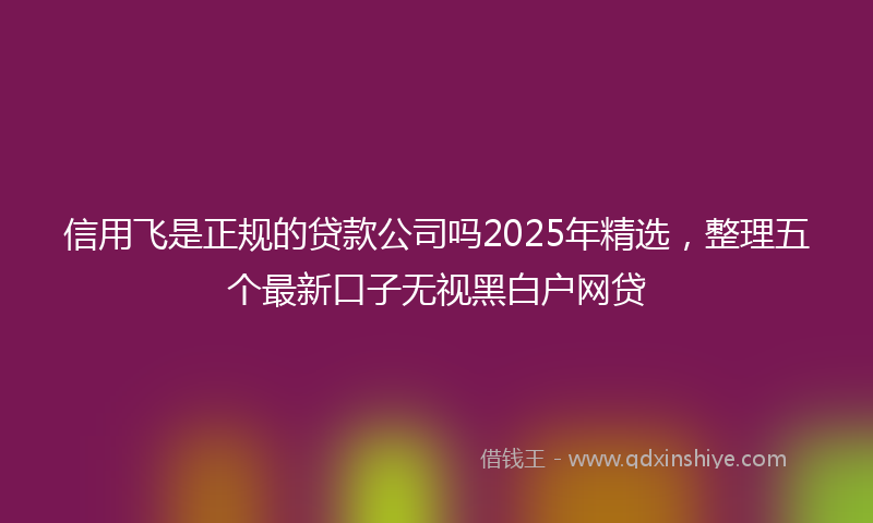 信用飞是正规的贷款公司吗2025年精选，整理五个最新口子无视黑白户网贷