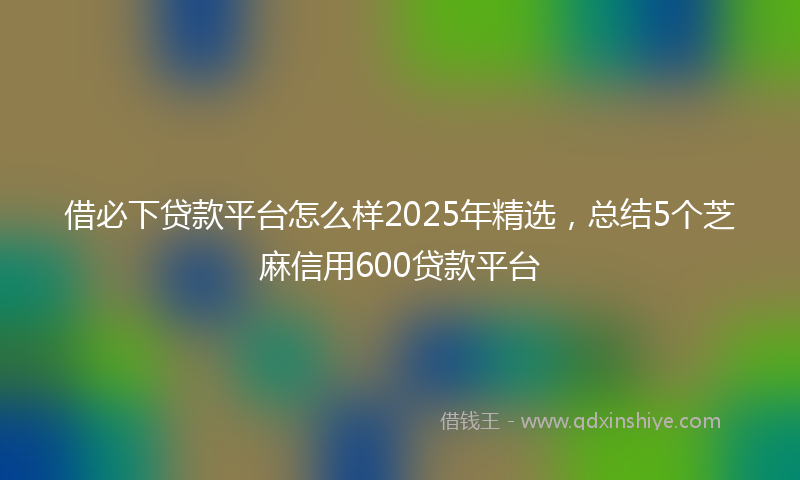 借必下贷款平台怎么样2025年精选，总结5个芝麻信用600贷款平台