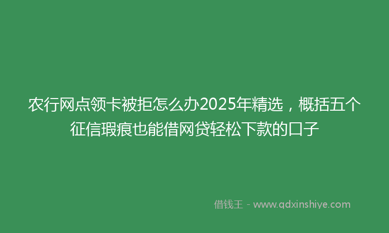 农行网点领卡被拒怎么办2025年精选，概括五个征信瑕疵也能借网贷轻松下款的口子