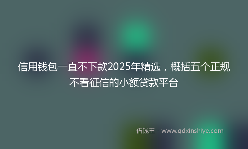 信用钱包一直不下款2025年精选，概括五个正规不看征信的小额贷款平台