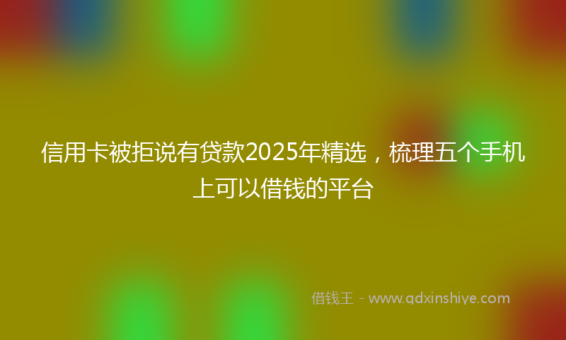 信用卡被拒说有贷款2025年精选，梳理五个手机上可以借钱的平台