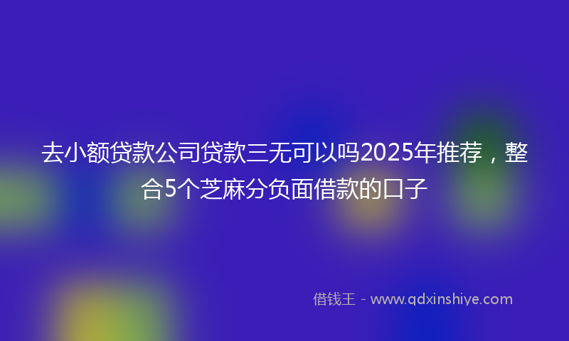 去小额贷款公司贷款三无可以吗2025年推荐，整合5个芝麻分负面借款的口子