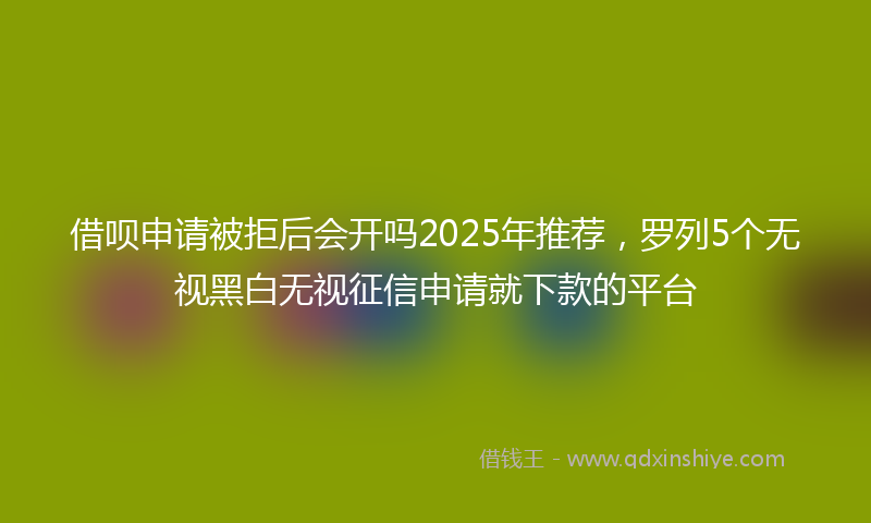 借呗申请被拒后会开吗2025年推荐，罗列5个无视黑白无视征信申请就下款的平台