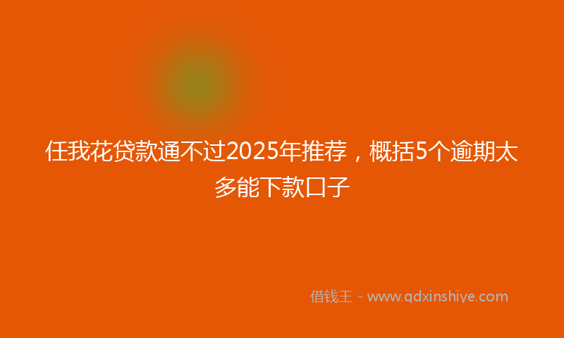 任我花贷款通不过2025年推荐，概括5个逾期太多能下款口子