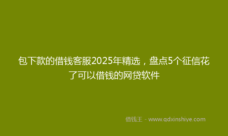 包下款的借钱客服2025年精选，盘点5个征信花了可以借钱的网贷软件
