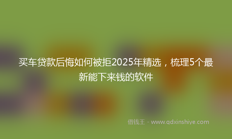 买车贷款后悔如何被拒2025年精选，梳理5个最新能下来钱的软件