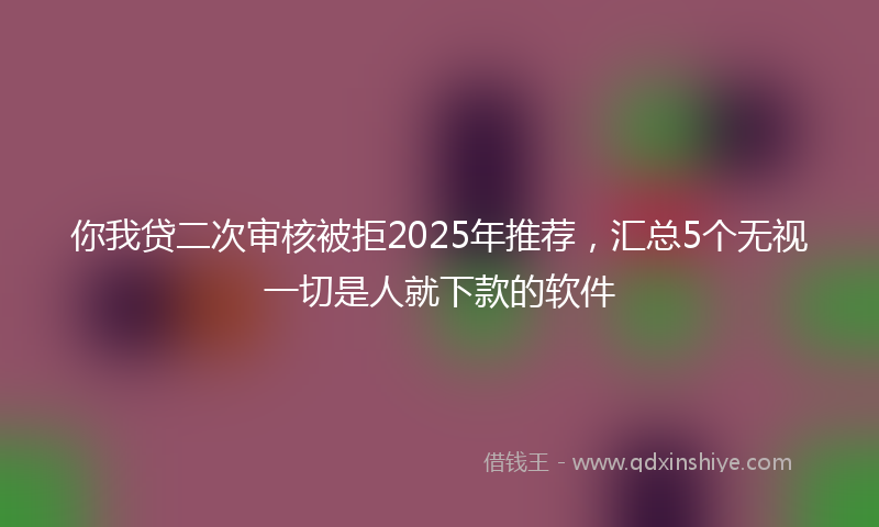 你我贷二次审核被拒2025年推荐，汇总5个无视一切是人就下款的软件