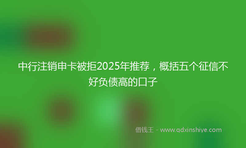 中行注销申卡被拒2025年推荐，概括五个征信不好负债高的口子