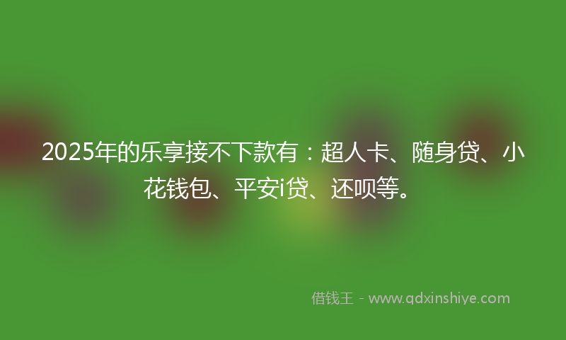 2025年的乐享接不下款有：超人卡、随身贷、小花钱包、平安i贷、还呗等。