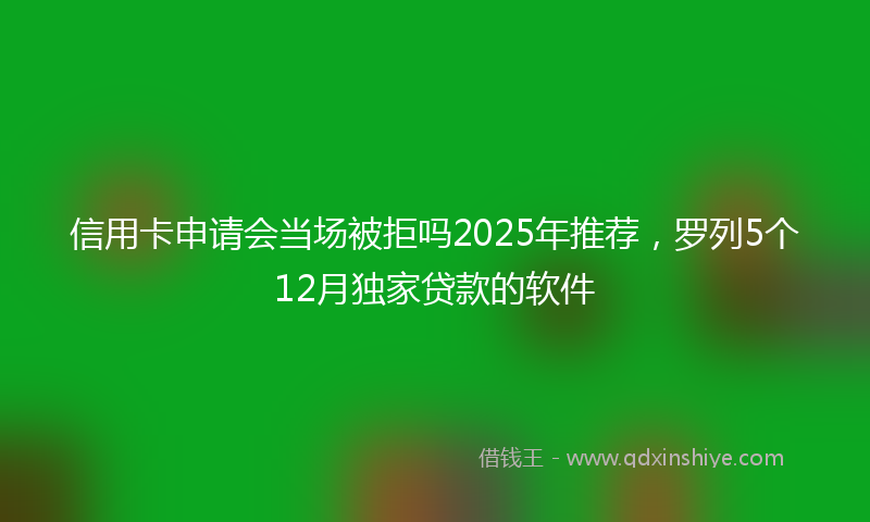 信用卡申请会当场被拒吗2025年推荐，罗列5个12月独家贷款的软件