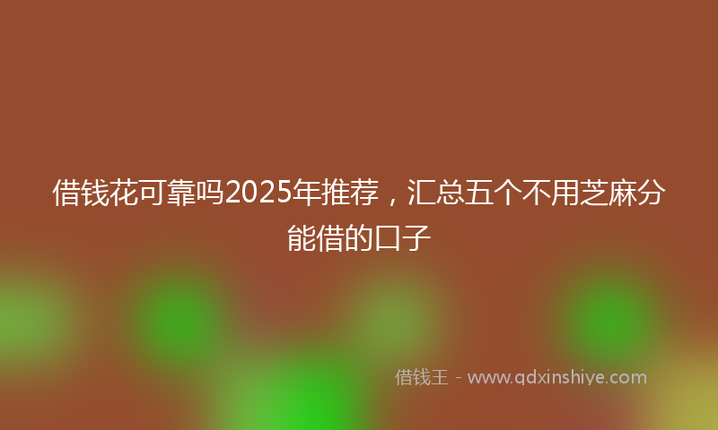 借钱花可靠吗2025年推荐，汇总五个不用芝麻分能借的口子