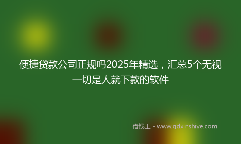 便捷贷款公司正规吗2025年精选，汇总5个无视一切是人就下款的软件