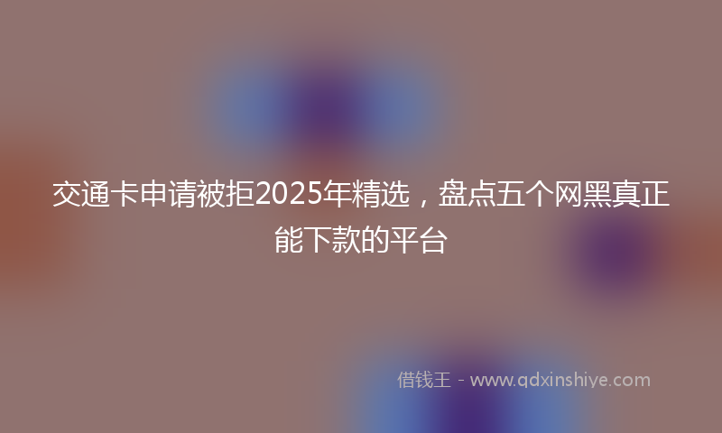 交通卡申请被拒2025年精选，盘点五个网黑真正能下款的平台