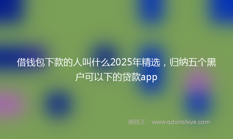 借钱包下款的人叫什么2025年精选，归纳五个黑户可以下的贷款app