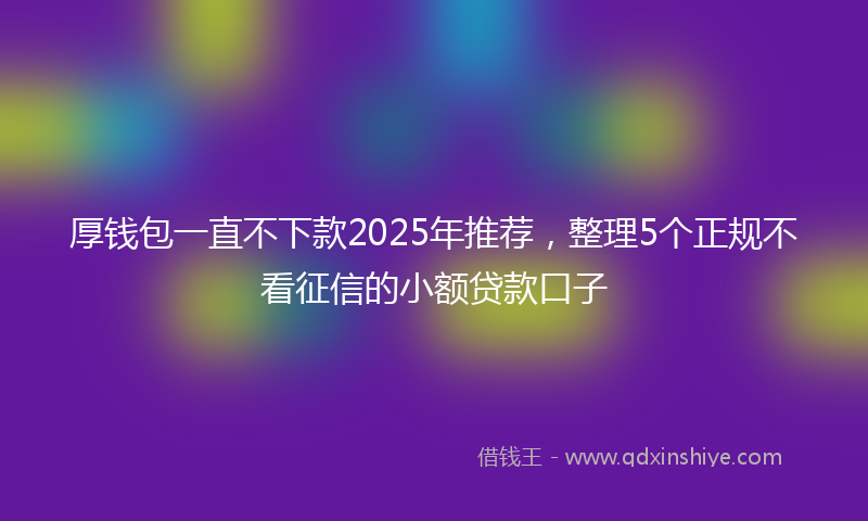厚钱包一直不下款2025年推荐，整理5个正规不看征信的小额贷款口子