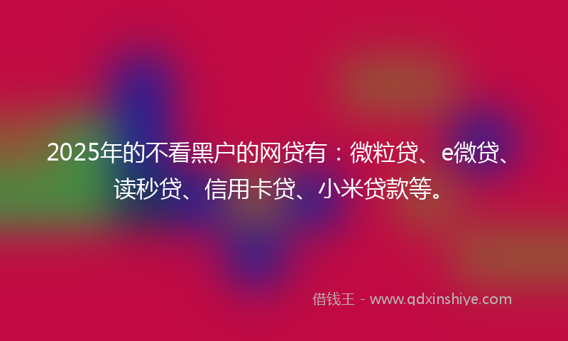 2025年的不看黑户的网贷有：微粒贷、e微贷、读秒贷、信用卡贷、小米贷款等。