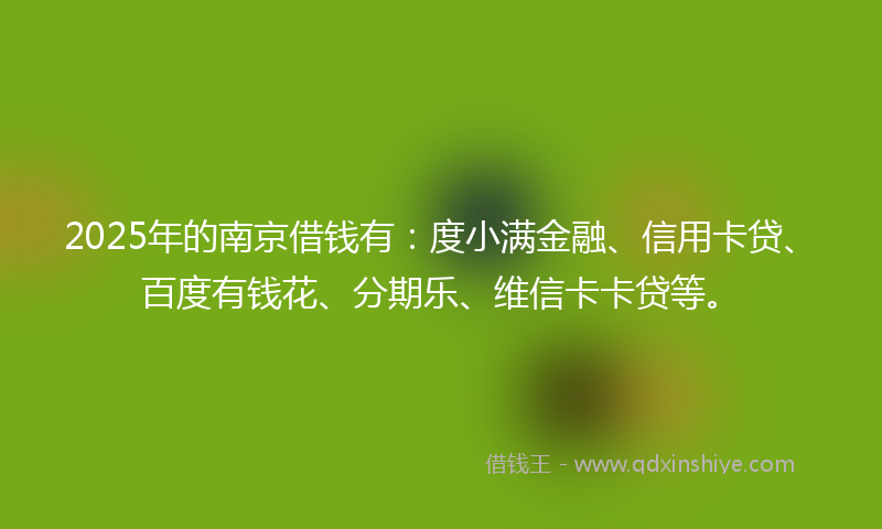 2025年的南京借钱有：度小满金融、信用卡贷、百度有钱花、分期乐、维信卡卡贷等。
