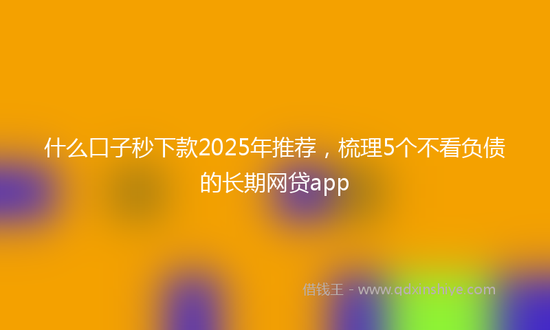 什么口子秒下款2025年推荐，梳理5个不看负债的长期网贷app