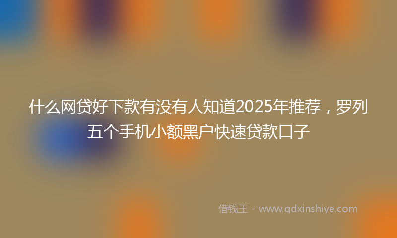 什么网贷好下款有没有人知道2025年推荐，罗列五个手机小额黑户快速贷款口子
