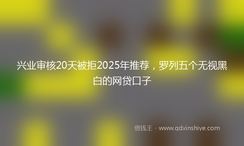 兴业审核20天被拒2025年推荐，罗列五个无视黑白的网贷口子