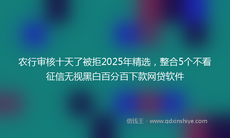农行审核十天了被拒2025年精选，整合5个不看征信无视黑白百分百下款网贷软件