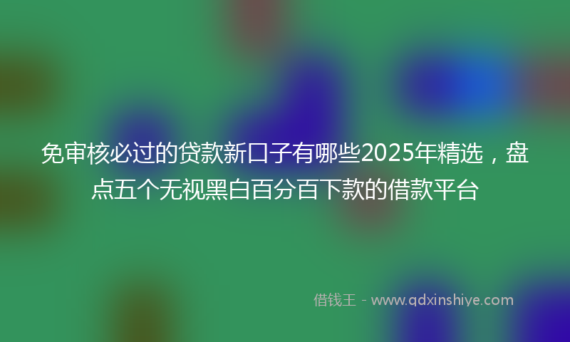 免审核必过的贷款新口子有哪些2025年精选，盘点五个无视黑白百分百下款的借款平台