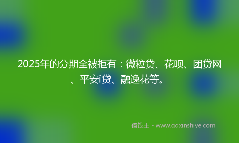 2025年的分期全被拒有：微粒贷、花呗、团贷网、平安i贷、融逸花等。