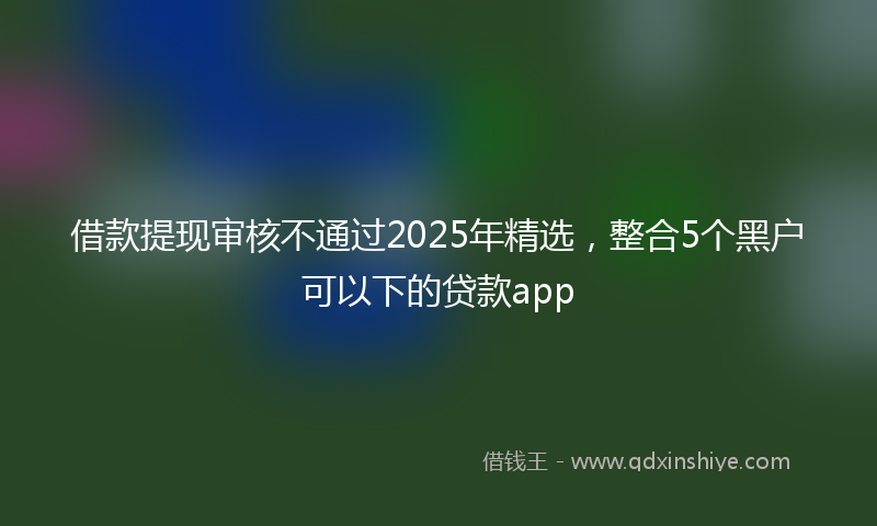 借款提现审核不通过2025年精选，整合5个黑户可以下的贷款app