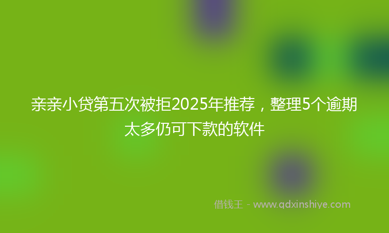 亲亲小贷第五次被拒2025年推荐，整理5个逾期太多仍可下款的软件