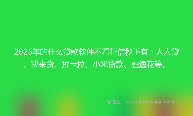 2025年的什么贷款软件不看征信秒下有：人人贷、我来贷、拉卡拉、小米贷款、融逸花等。