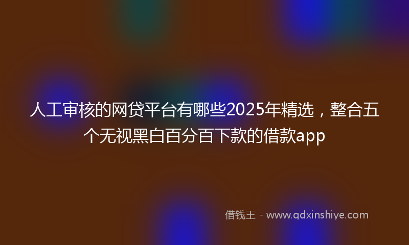 人工审核的网贷平台有哪些2025年精选，整合五个无视黑白百分百下款的借款app