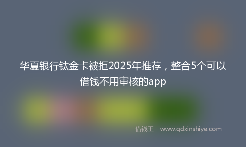 华夏银行钛金卡被拒2025年推荐，整合5个可以借钱不用审核的app