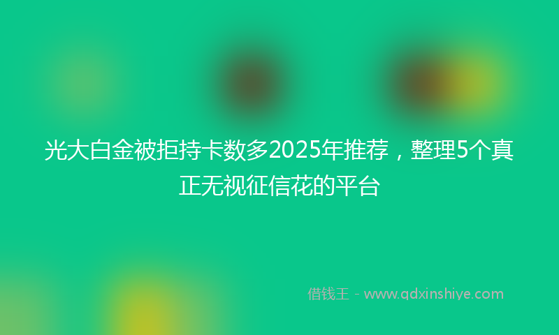 光大白金被拒持卡数多2025年推荐，整理5个真正无视征信花的平台