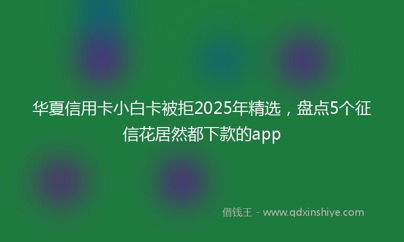 华夏信用卡小白卡被拒2025年精选，盘点5个征信花居然都下款的app