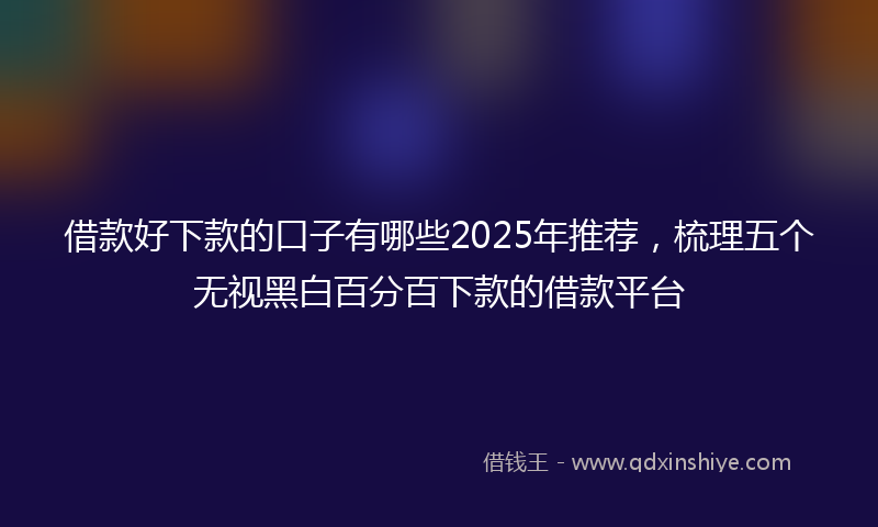 借款好下款的口子有哪些2025年推荐，梳理五个无视黑白百分百下款的借款平台