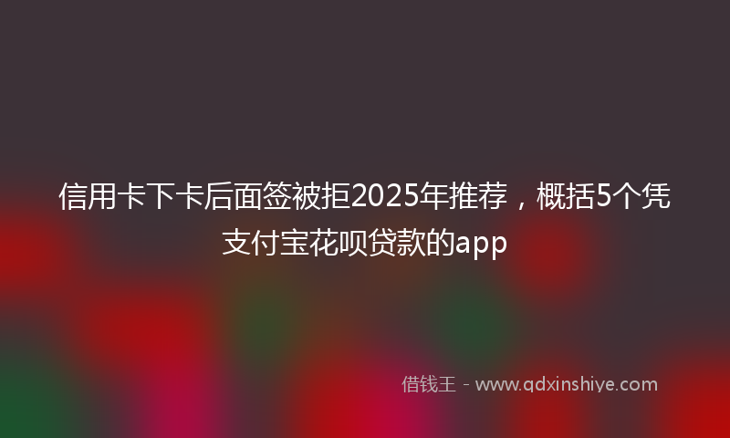 信用卡下卡后面签被拒2025年推荐，概括5个凭支付宝花呗贷款的app