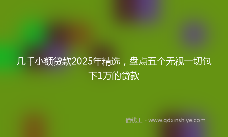几千小额贷款2025年精选，盘点五个无视一切包下1万的贷款