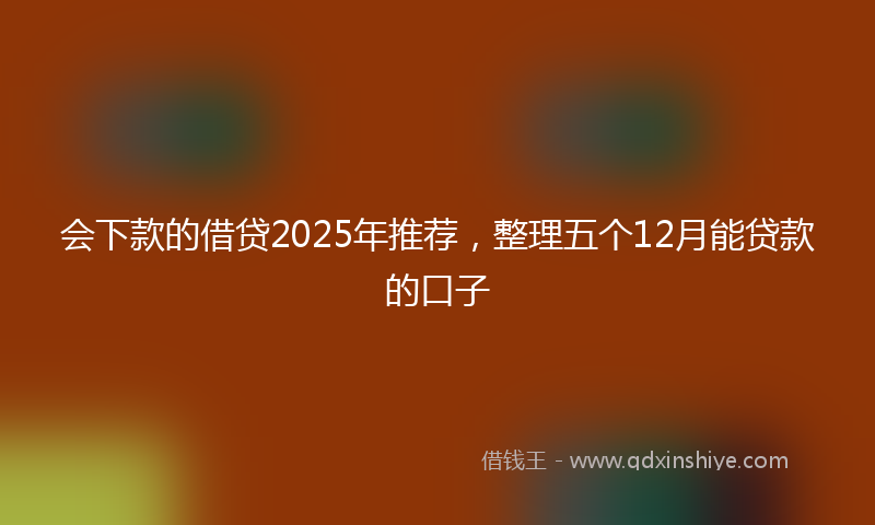 会下款的借贷2025年推荐，整理五个12月能贷款的口子