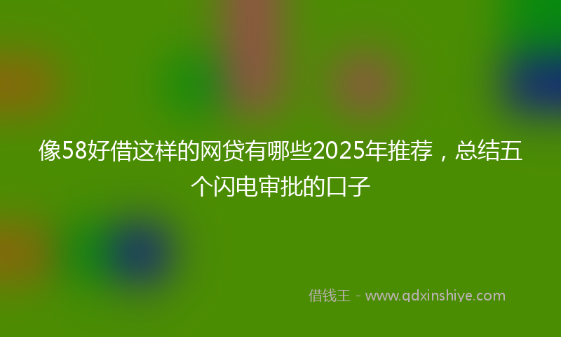 像58好借这样的网贷有哪些2025年推荐，总结五个闪电审批的口子