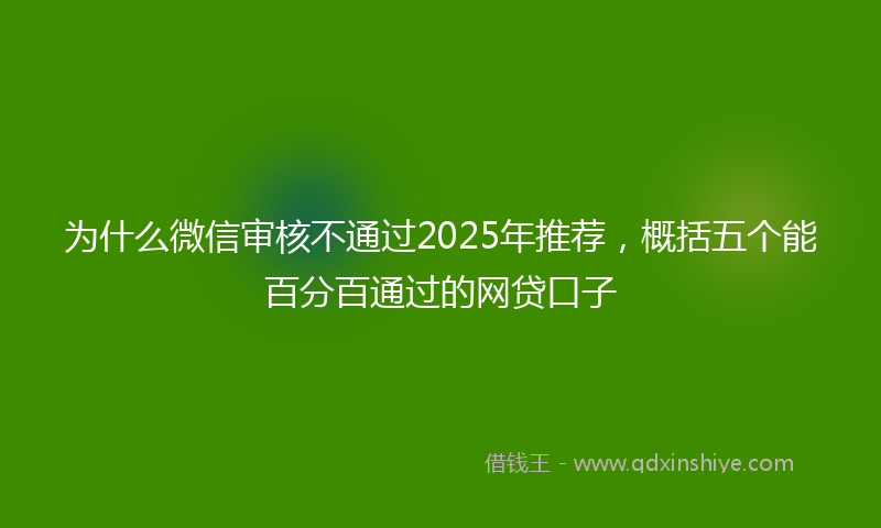 为什么微信审核不通过2025年推荐，概括五个能百分百通过的网贷口子