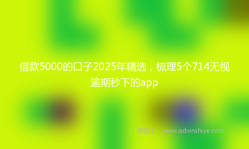 借款5000的口子2025年精选，梳理5个714无视逾期秒下的app