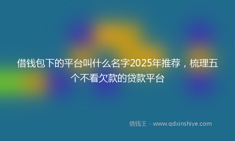 借钱包下的平台叫什么名字2025年推荐，梳理五个不看欠款的贷款平台