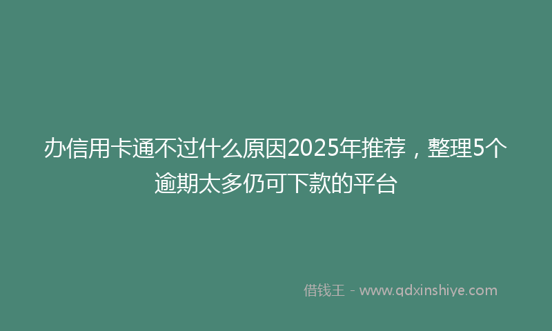 办信用卡通不过什么原因2025年推荐，整理5个逾期太多仍可下款的平台