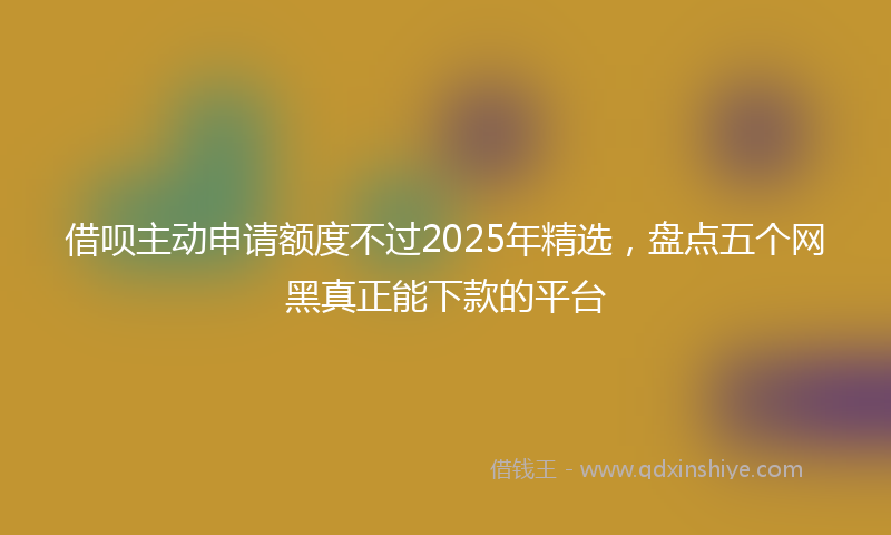 借呗主动申请额度不过2025年精选，盘点五个网黑真正能下款的平台